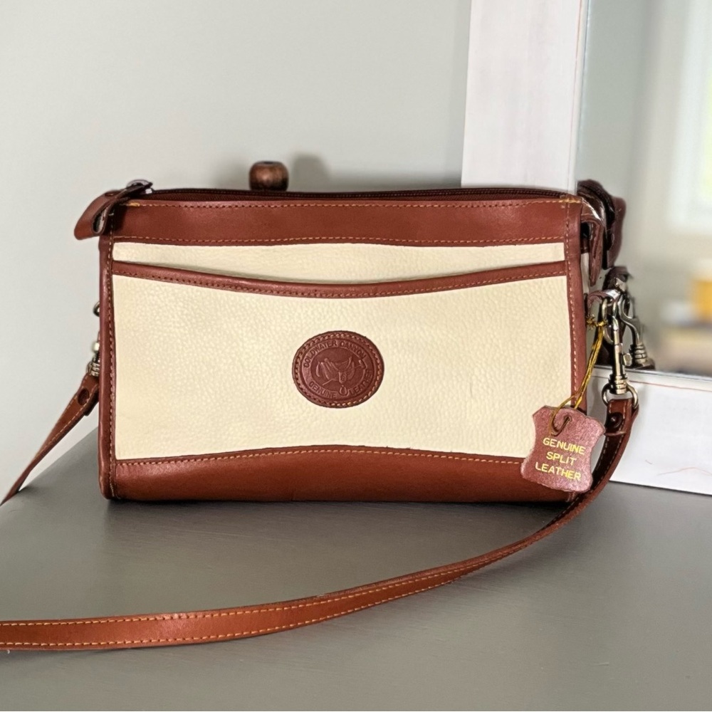 👜 Cold Water Canyon Brown&Cream Leather Crossbody Bag